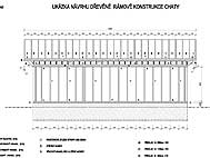 Rámová nosná konstrukce dřevostavby větší chaty-Ostrava, ukázka návrhu.